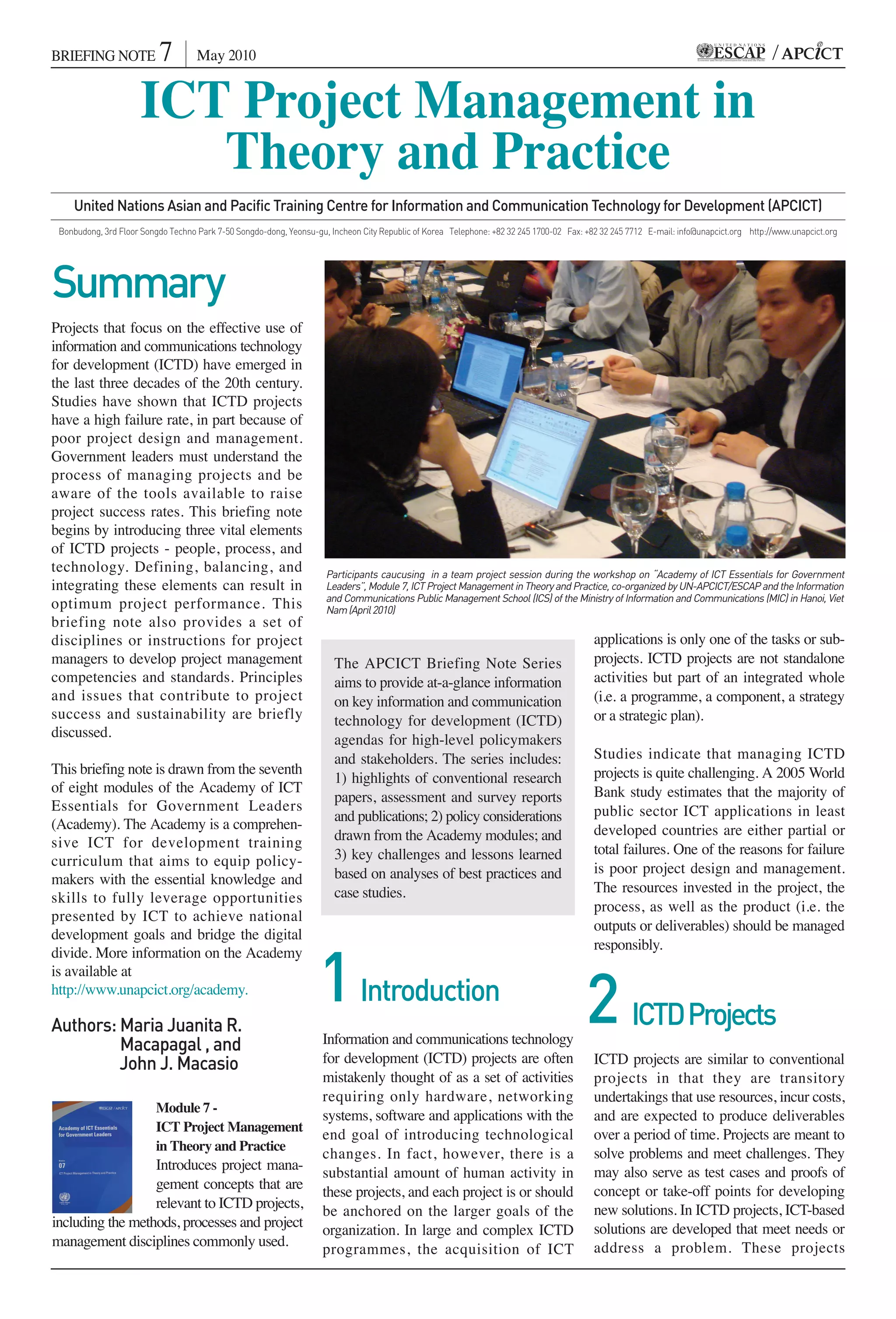 Ict project management in theory and practice | PDF