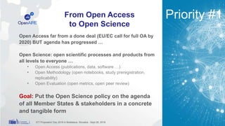 From Open Access
to Open Science
ICT Proposers' Day 2016 in Bratislava, Slovakia - Sept 26, 2016 8
Open Access far from a ...