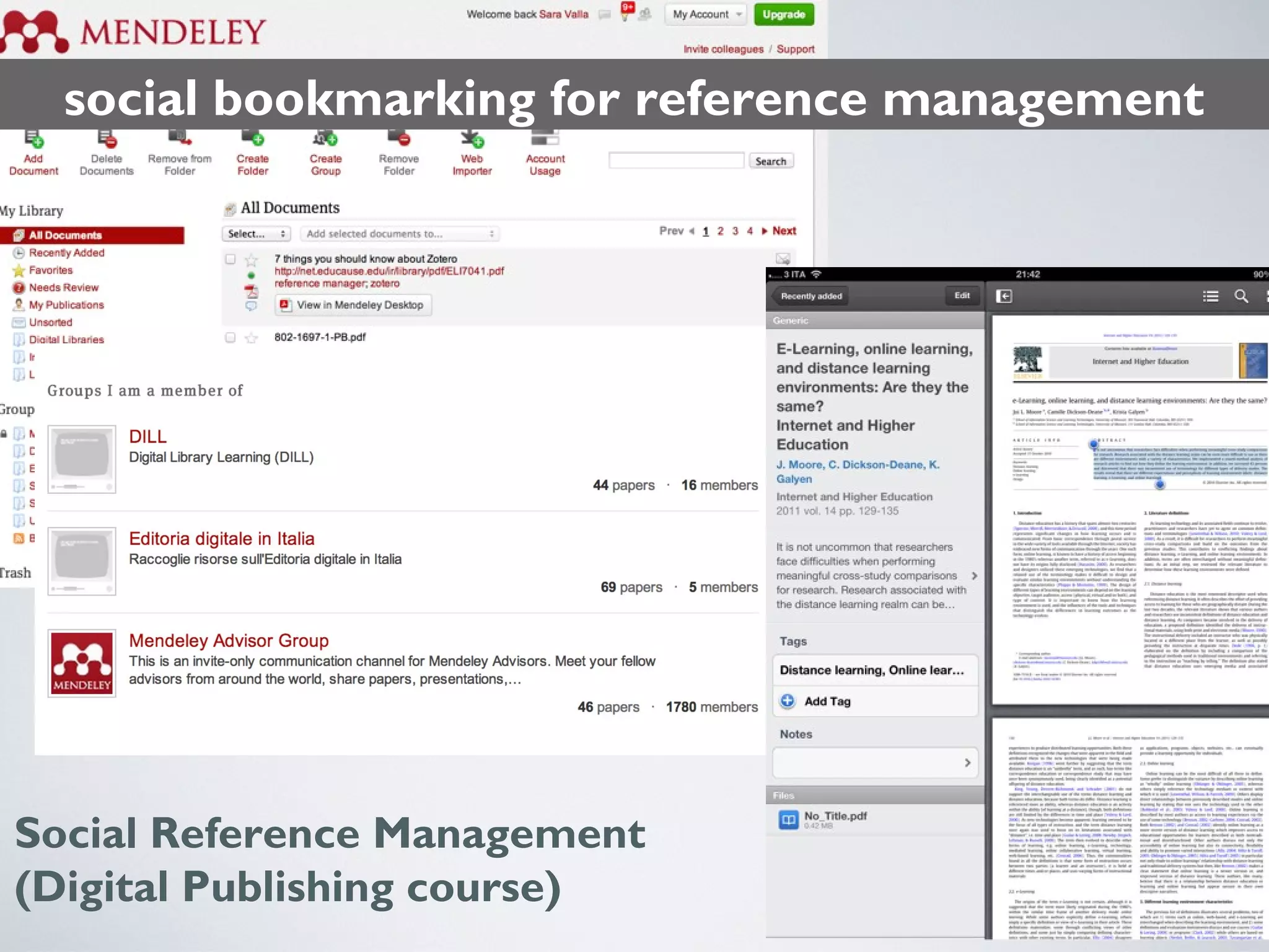Social Reference Management
(Digital Publishing course)
social bookmarking for reference management
 
