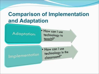 Comparison of Implementation
and Adaptation
 