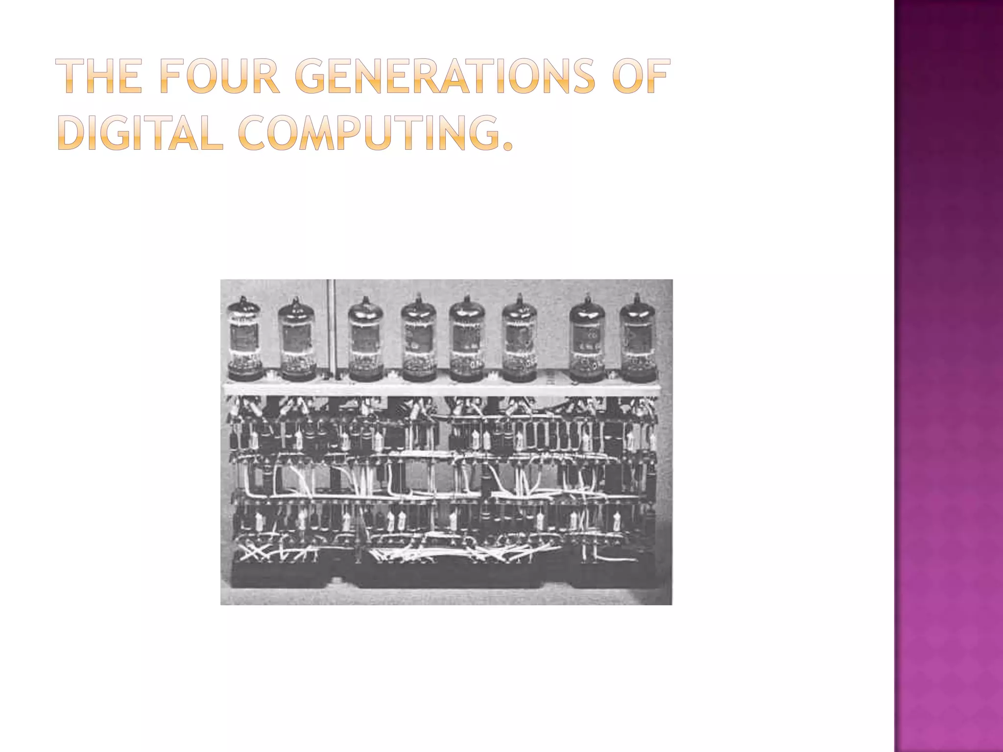 The Four Generations of Digital Computing.