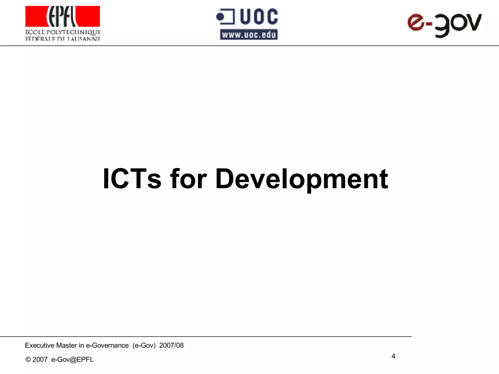 ICTs for Development 