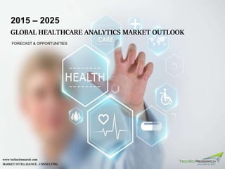 MARKET INTELLIGENCE . CONSULTING
www.techsciresearch.com
2015 – 2025
GLOBAL HEALTHCARE ANALYTICS MARKET OUTLOOK
FORECAST & OPPORTUNITIES
 