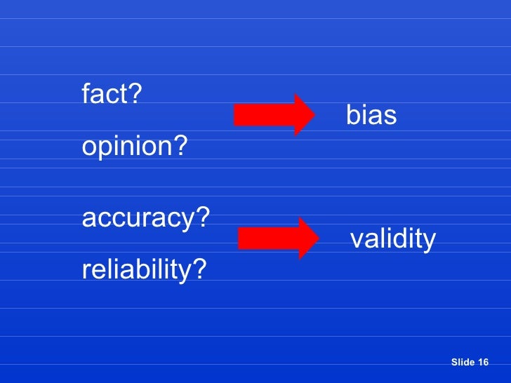 validity accuracy and reliability
