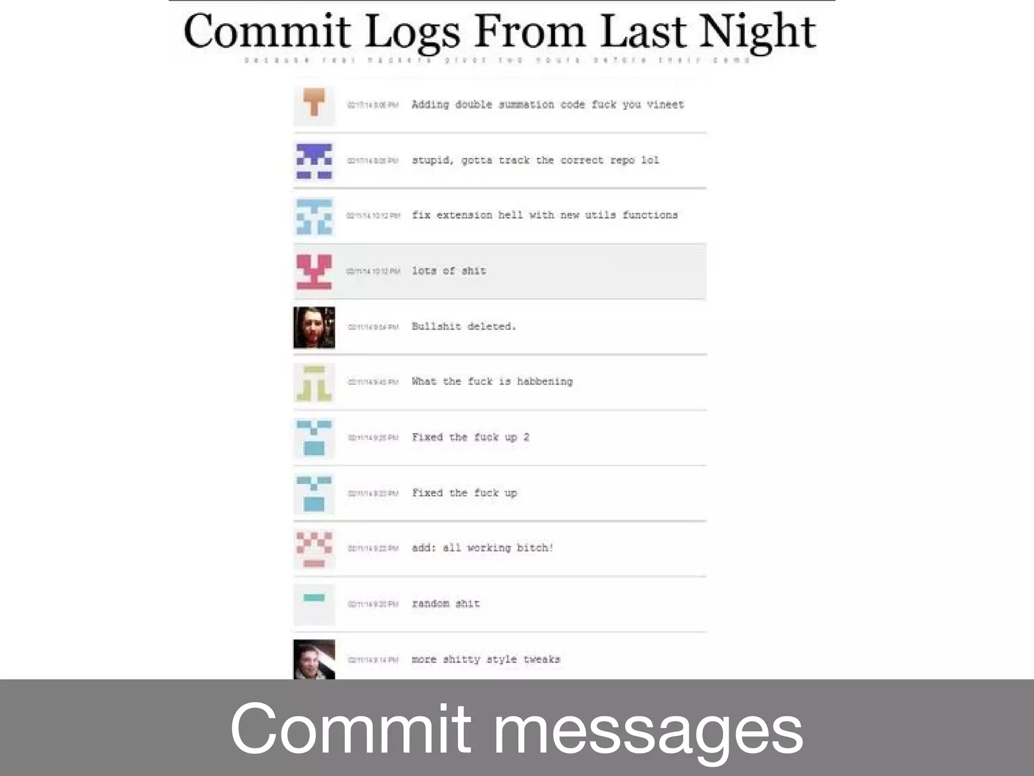 Commit messages
 