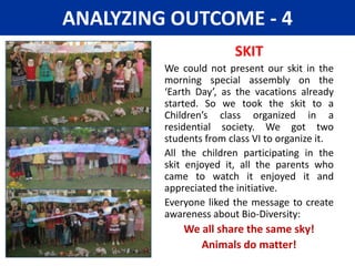 FISHBONE DIAGRAMSchoolNo timeInertiaIndividualTheme notusedLess awarenessAmong teachersNo interestFailure to see relevanceCo-curricularactivitiesFocus only on own subjectMedia coverageboringToo much StudiesNo financeNo public interestNot interestingNot funLack of infoNo profitLow awareness about how to save planet earthNo sponsorsNo public interestNo awarenesscampaignsNo sponsorsNo sponsorsNot interesting topicNo profitGovt. AgenciesMediaNeglect this issueFocus on other issues