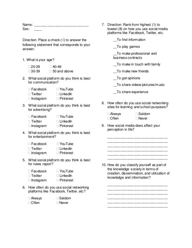Social Media Survey