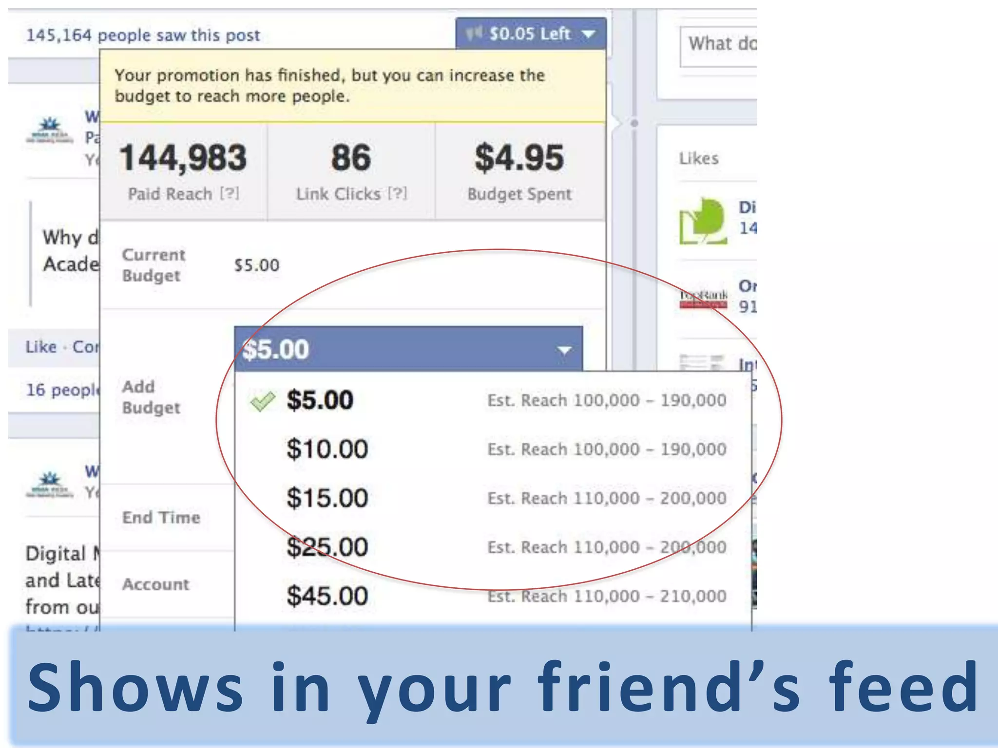 Shows in your friend’s feed