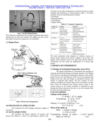 Design and Analysis of Articulated Inspection Arm of Robot | PDF