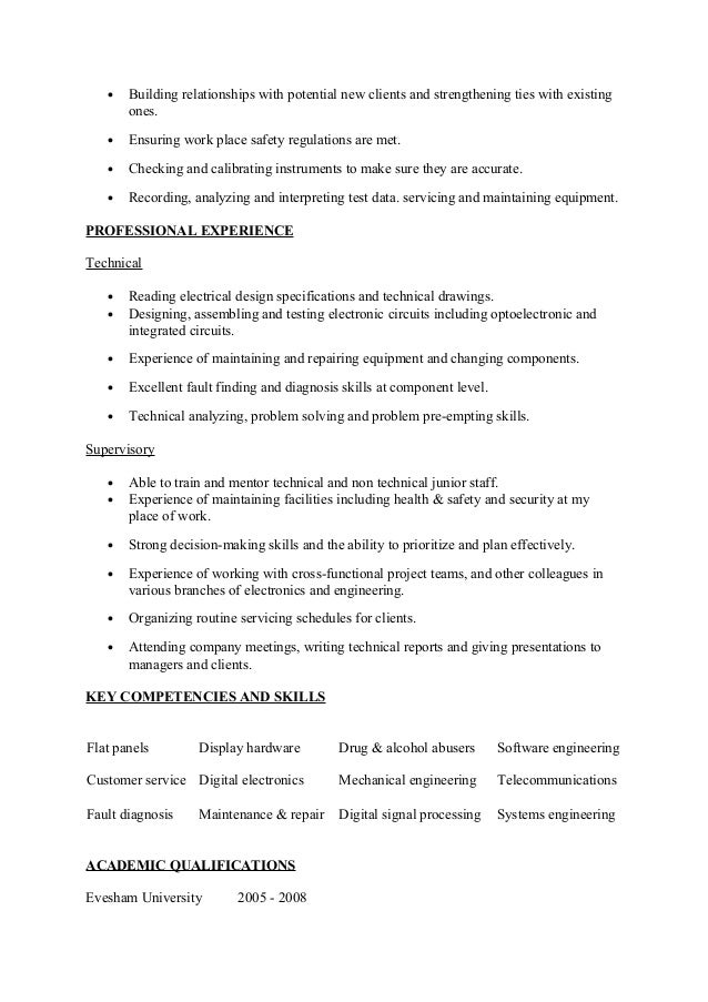 ict technician cv template ict technician