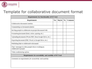 Template for collaborative document format
 