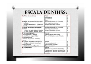 ESCALA DE NIHSS:
 