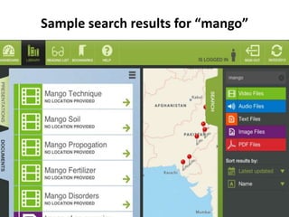 Sample search results for “mango”
 