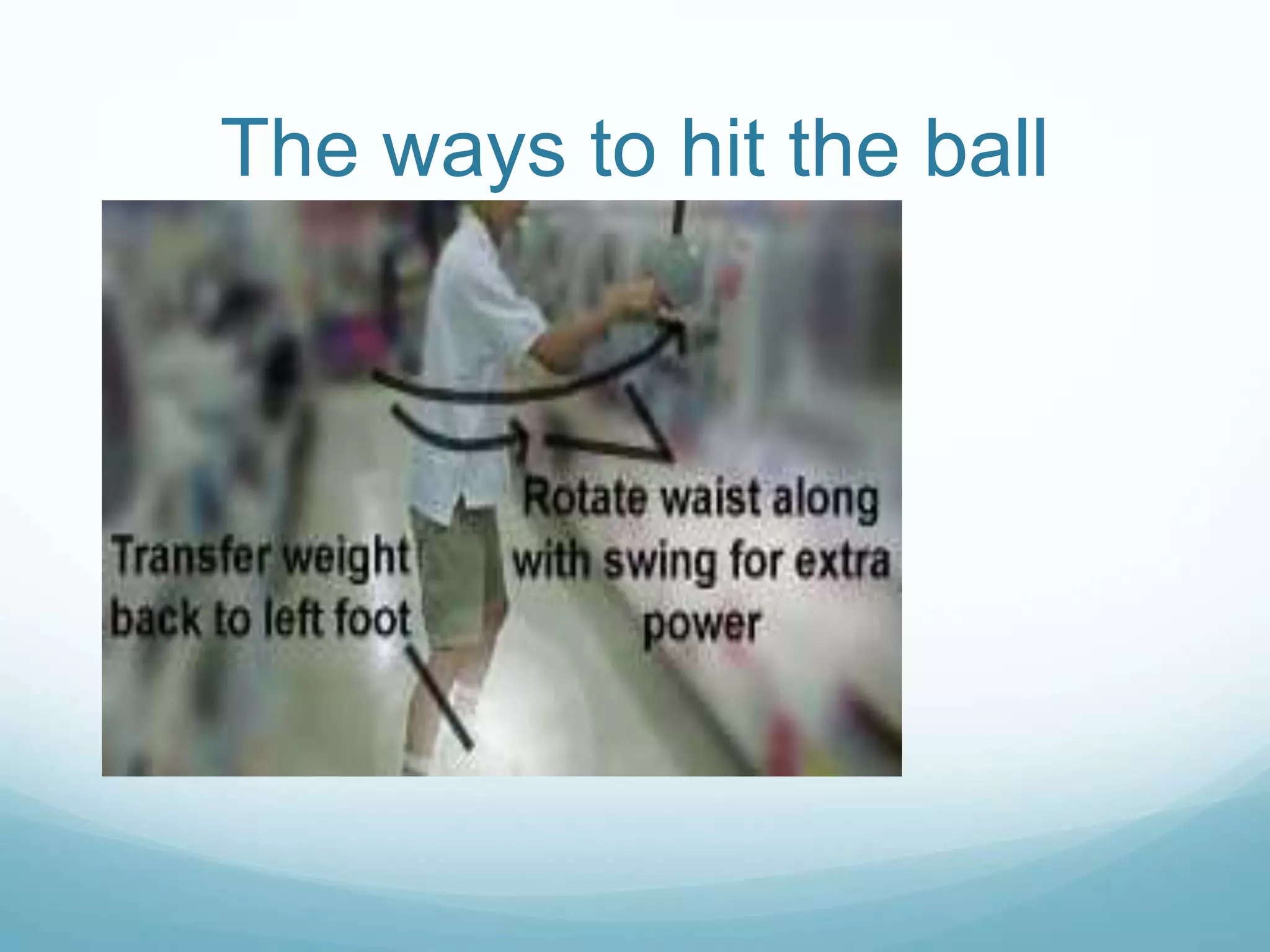 The ways to hit the ball
