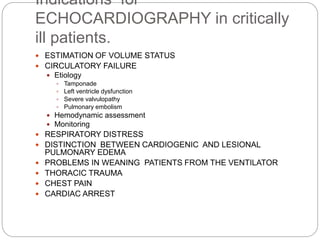 Icu echocardiography | PPTX