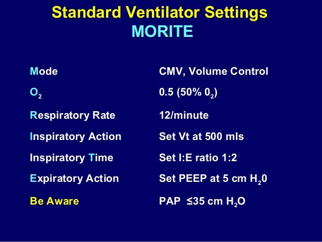 ventilator settings