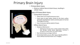 Primary Injury ICU management of traumatic brain injury | PPTX