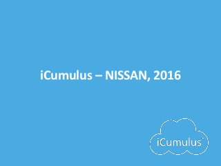 iCumulus | Introduction to iCumulus Online Lead Generation Service
iCumulus – NISSAN, 2016
 
