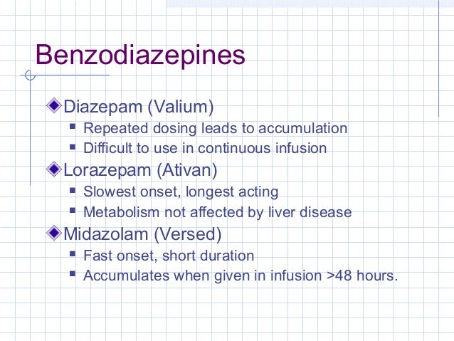 ativan onset peak