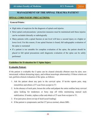 Neck Injury Protocol ICU Protocols | PDF