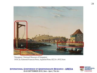 INTERNATIONAL CONFERENCE OF UNDERGRADUATE RESEARCH – URECA
24-25 SEPTEMBER 2019 | 9am – 8pm | The Arc
24
'Sincapour', National Museum of Singapore
1830, by Edmond-Francois Paris, Aquatint/Print, H22.8 x W32.4cm
 