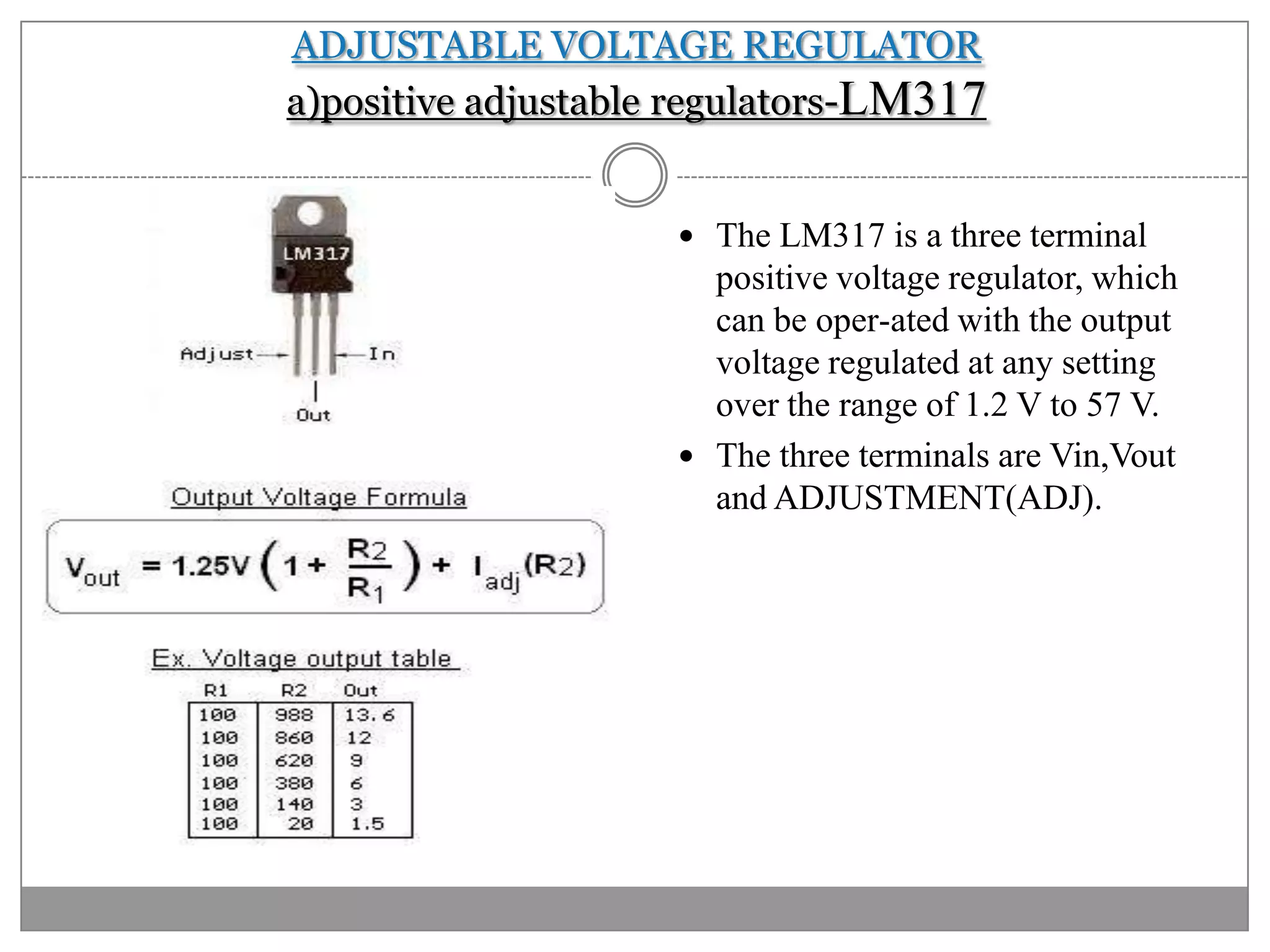 In order to avoid this regulation is usedPerformance parameters of voltage regulatorsLine or input regulation:defined as a change in output voltage for a change in input voltage
