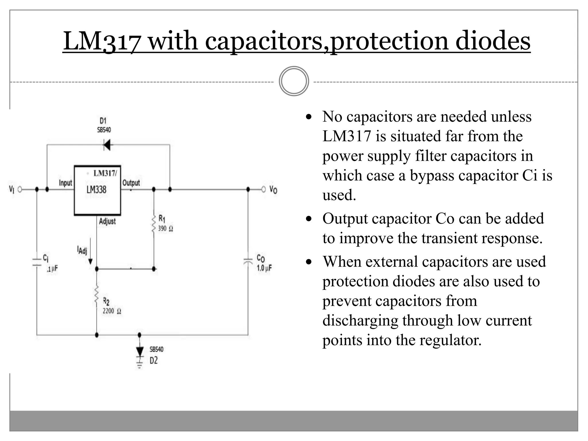 Ripple rejection: is the measure of regulator ‘s ability to reject ripple voltages.it is usually expressed in decibels.
