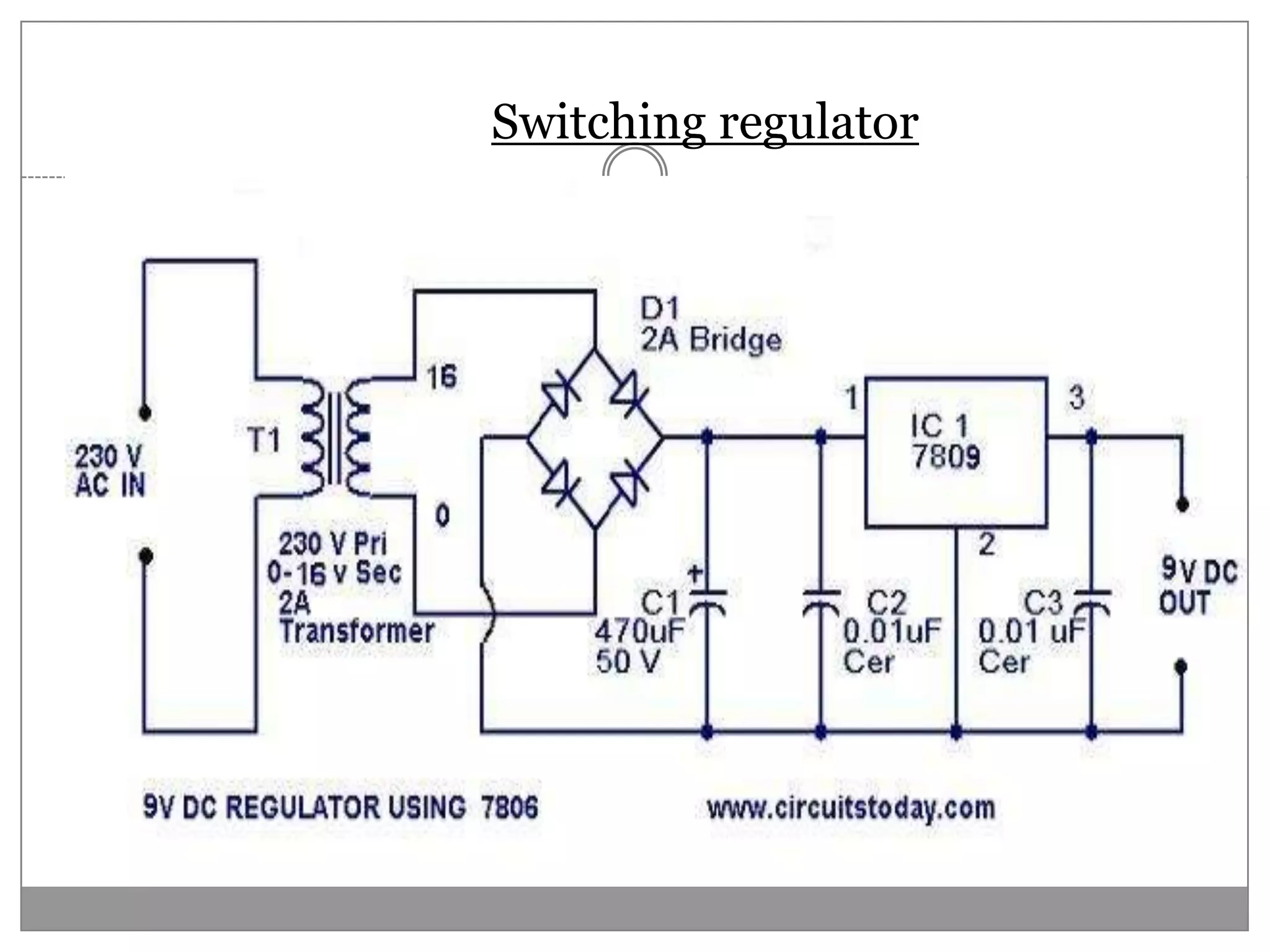 The current supplied to the load is given as           IL= (VR/ R )+ IQwhen Iq is quiescent current in amperes (4.3 m A typically for the 7805 IC)In figure,        VR= V23= 5 V and R = 10 ohms                So IL= 5/10 = 0.5AThe output voltage with respect toground is            VOUT= VR+ VLThe load resistance, RL= 10 Ohms, therefore VL= 5 V   Thus  Vout= VR+ VL= 5 + 5 = 10 V Minimum input voltage  required,Vin = Vout + dropout voltage = 10 + 2=12V