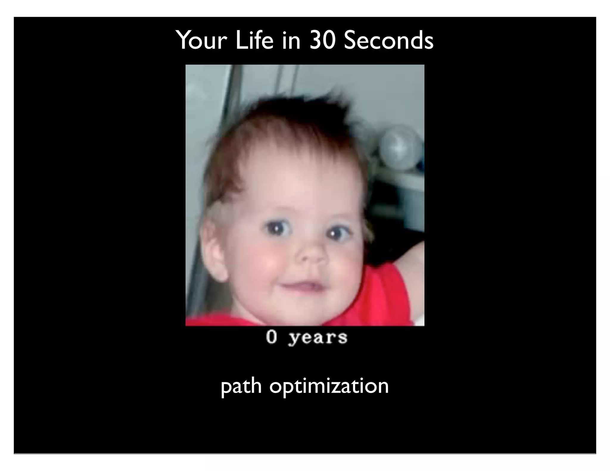 Your Life in 30 Seconds




    path optimization
 
