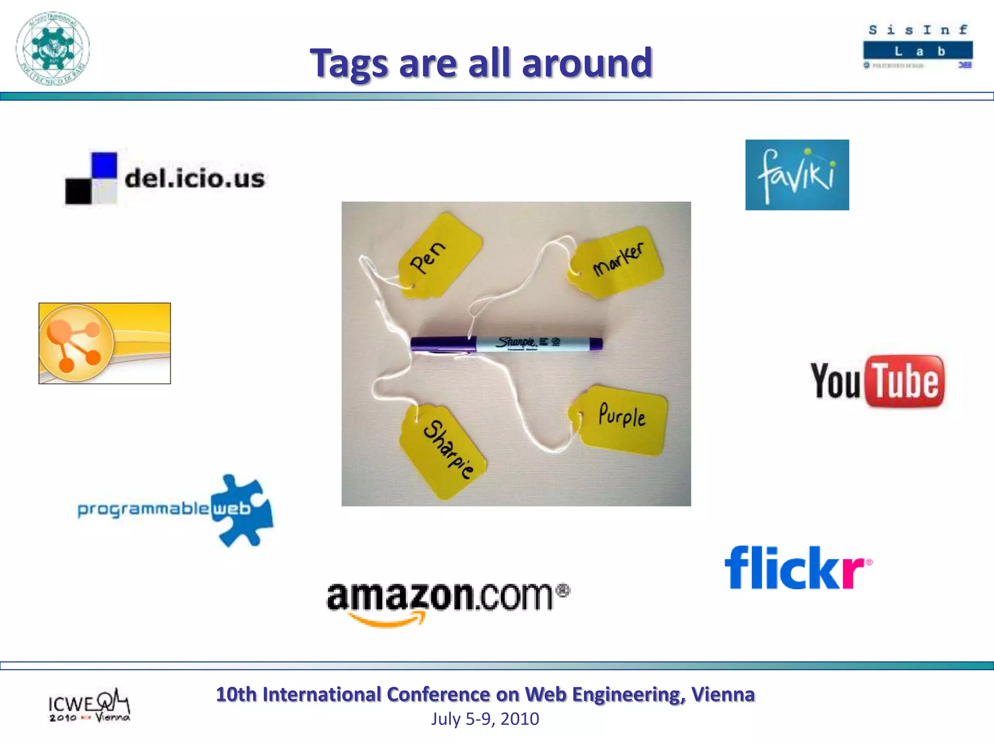 10th International Conference on Web Engineering, Vienna
July 5-9, 2010
Tags are all around
 