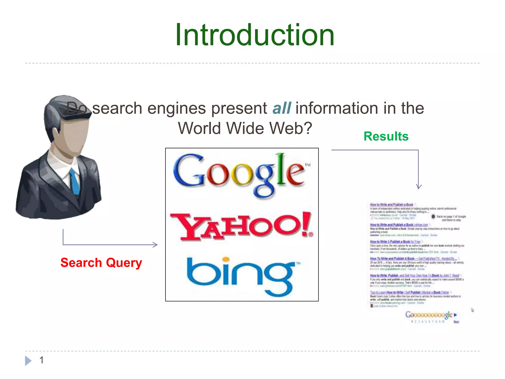 1 Introduction Do search engines present all information in the Search Query Results World Wide Web? 