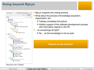 Tasktop Software Center Task Pattern to support Task-centric Social Software Engineering | PPT