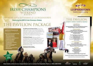 Irish Champions Weekend - Leopardstown Pavilion Sample Menu