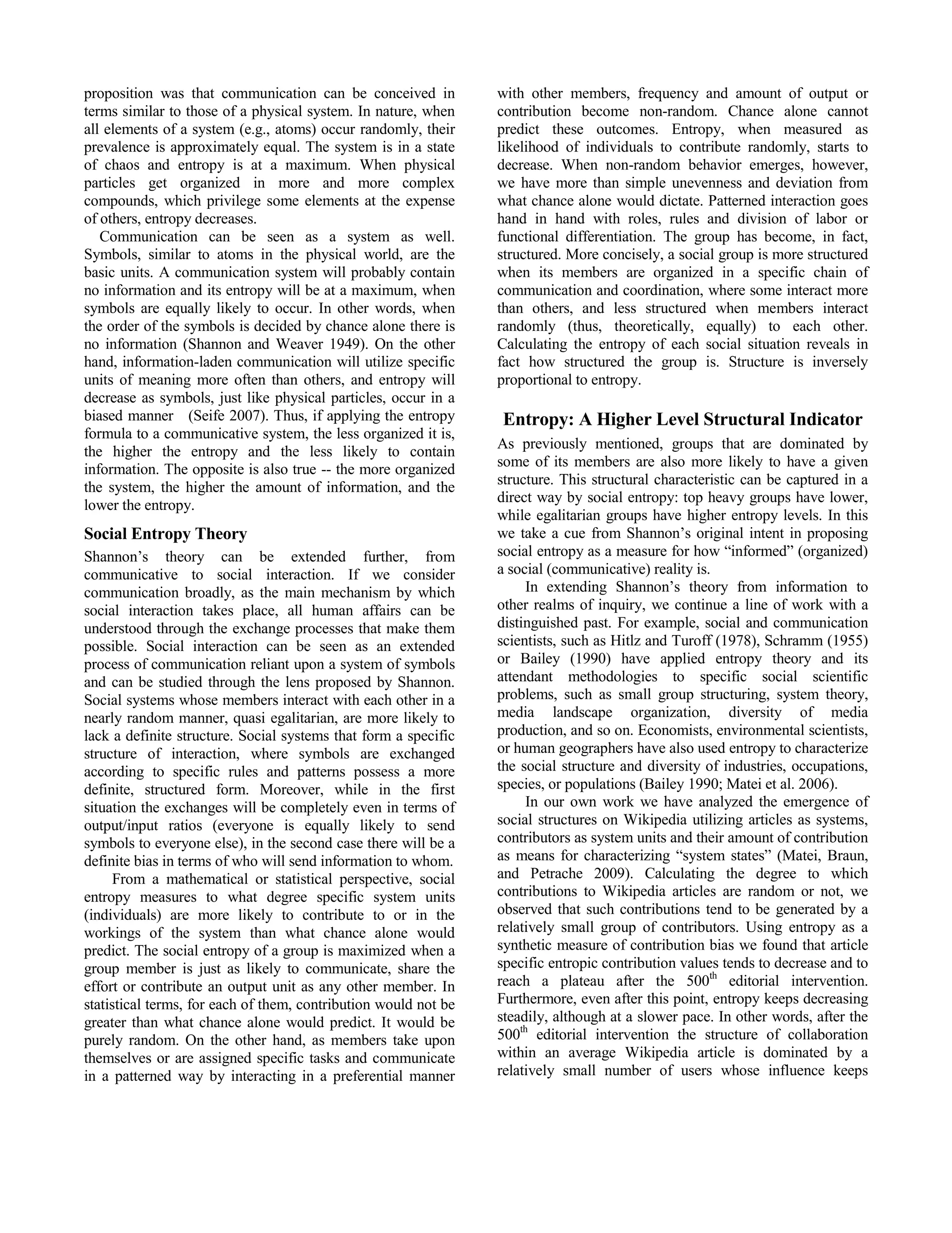 Visible Effort: A Social Entropy Methodology for  Managing Computer-Mediated Collaborative Learning