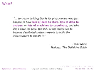 What?


              “... to create building blocks for programmers who just
              happen to have lots of data to...