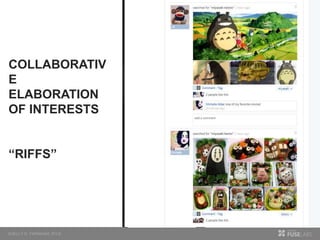 COLLABORATIV
E
ELABORATION
OF INTERESTS
“RIFFS”
 