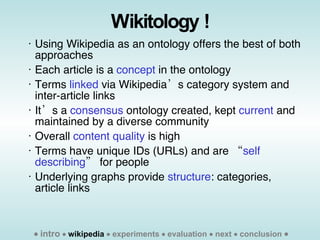 Wikipedia as an Ontology for Describing Documents