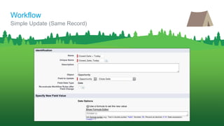 Simple Update (Same Record)
Workflow
 