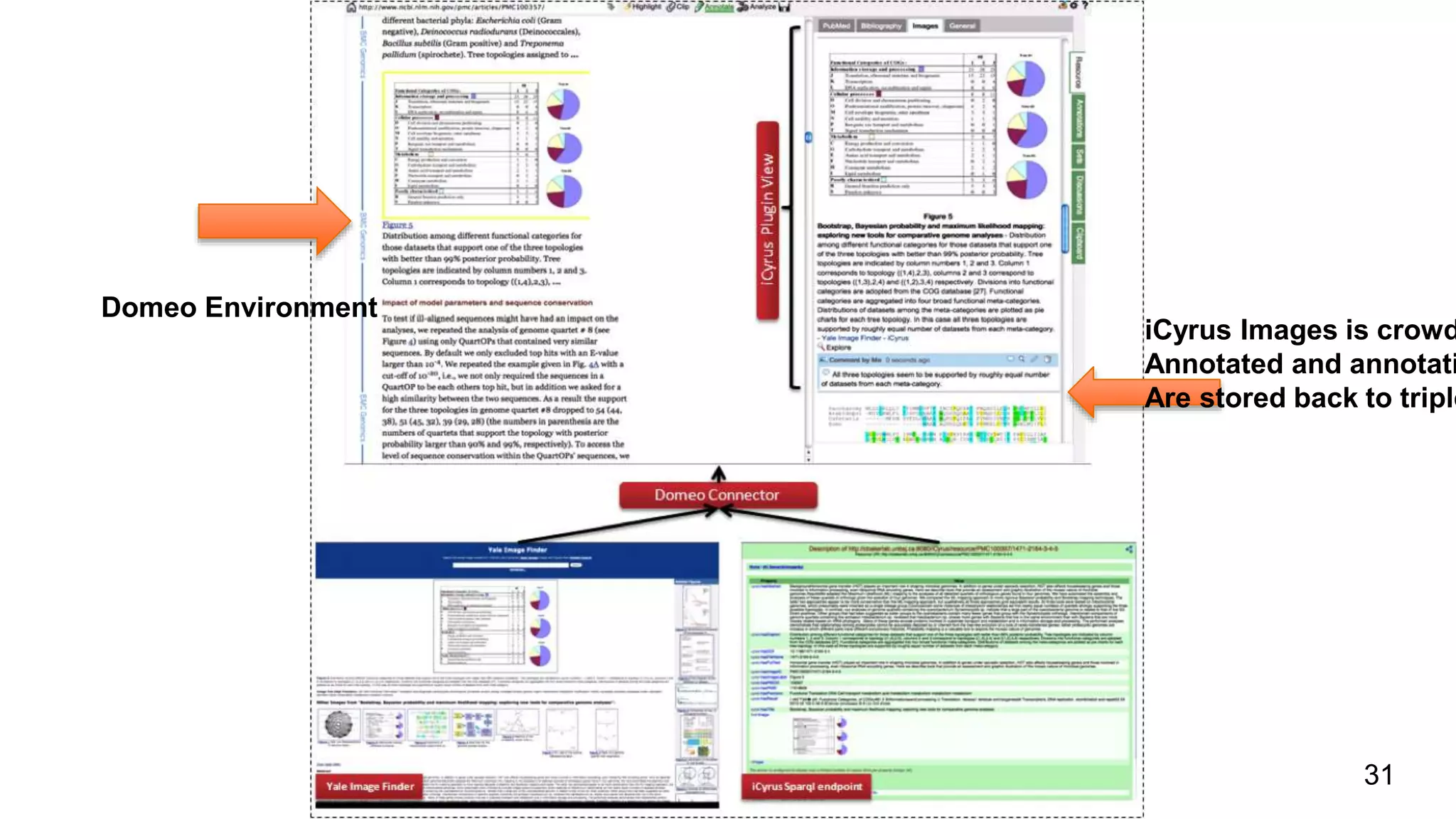 31
Domeo Environment
iCyrus Images is crowd
Annotated and annotati
Are stored back to triple
 