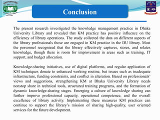 Measuring the Impact of Knowledge Management on Dhaka University ...