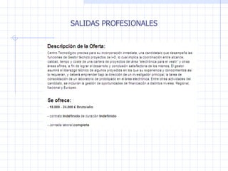 SALIDAS PROFESIONALES 