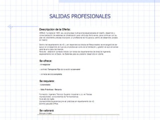 SALIDAS PROFESIONALES 