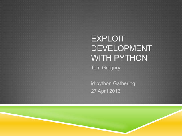 Exploit Development: EzServer Buffer Overflow oleh Tom Gregory | PPT