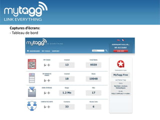 Captures d’écrans:
- Tableau de bord
 