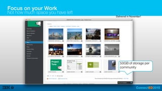Focus on your Work
Not how much space you have left
50GB of storage per
community
Delivered in November!
 