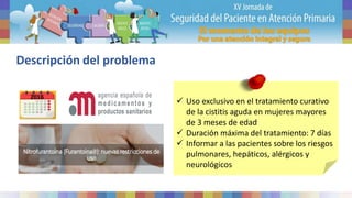 "Intervención farmacéutica: deprescripción de nitrofurantoína off-label"