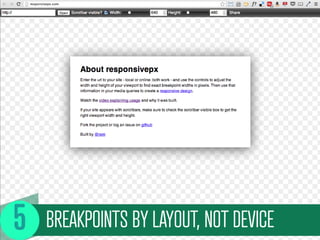 BREAKPOINTS BY LAYOUT, NOT DEVICE
 