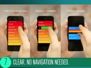 CLEAR. NO NAVIGATION NEEDED.
 