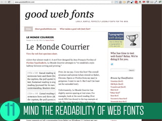MIND THE READABILITY OF WEB FONTS
 
