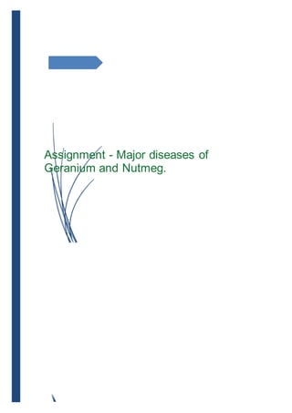 Assignment - Major diseases of
Geranium and Nutmeg.
 